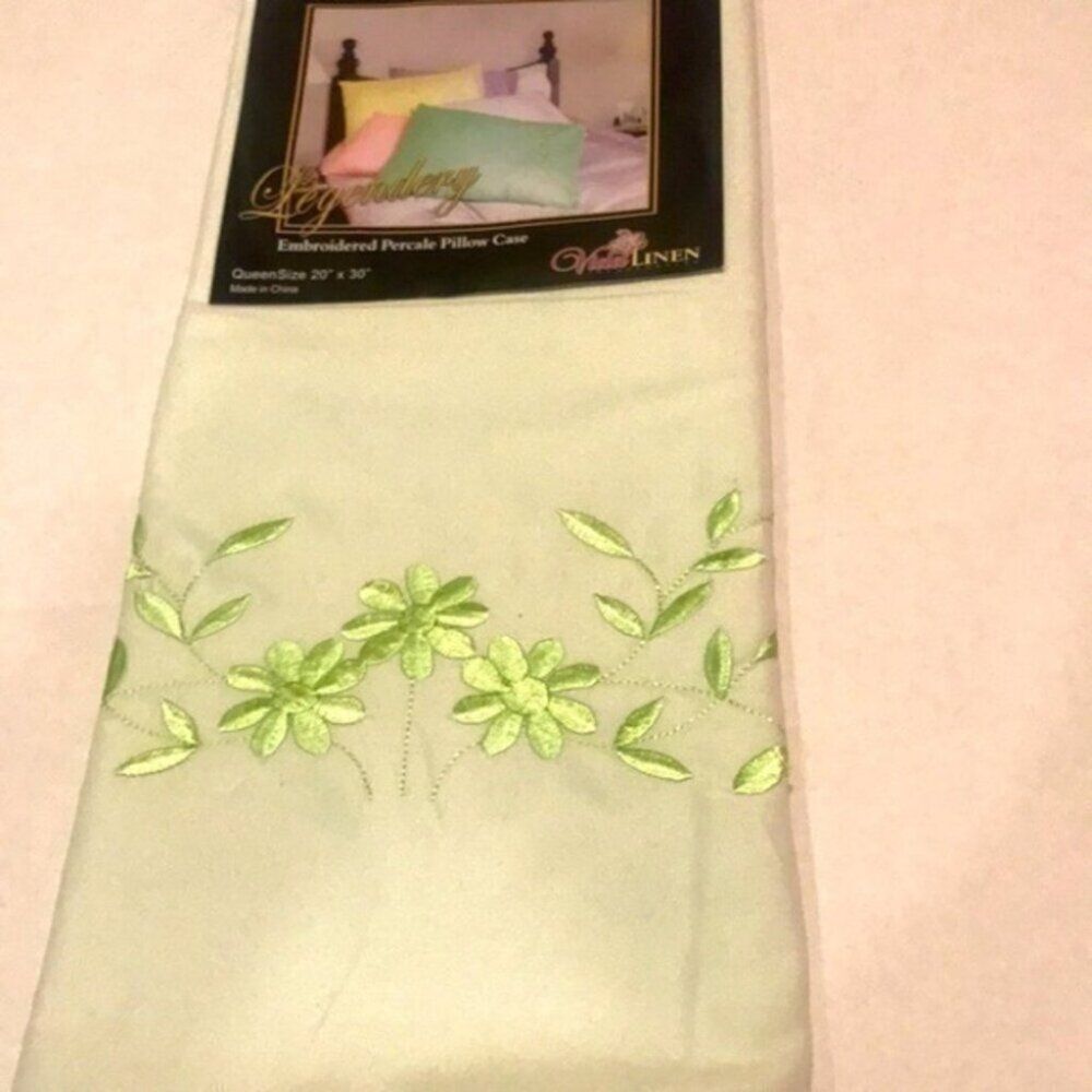 2PC Embroidery Percale Pillow Case